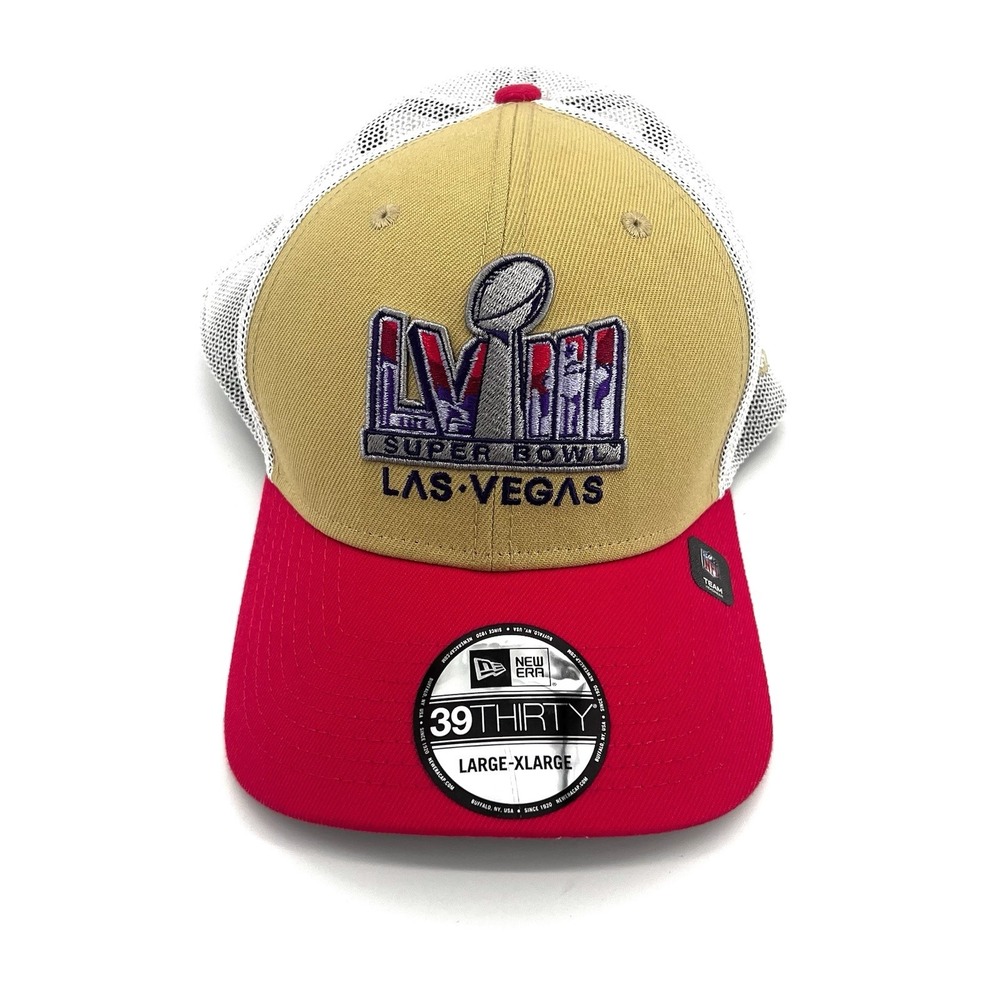 New Era Super Bowl LVIII Las Vegas 39THIRTY Hat L/XL Mesh trucker Cap NWOT‎ NEW